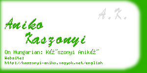 aniko kaszonyi business card